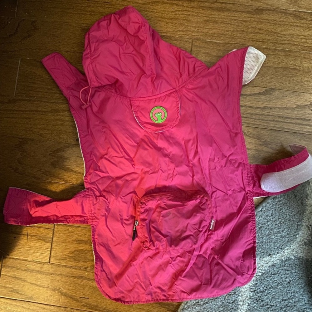 Fabdog Pink Hooded Dog Raincoat